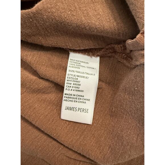 JAMES PERSE Relaxed Polo Dress In Malt/Brown Sz 2/M NWT - Picture 7 of 9